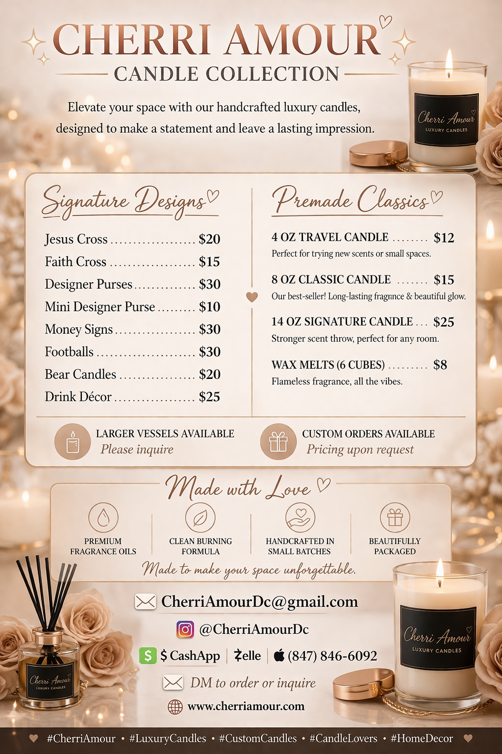 Cherri Amour Candle Collection