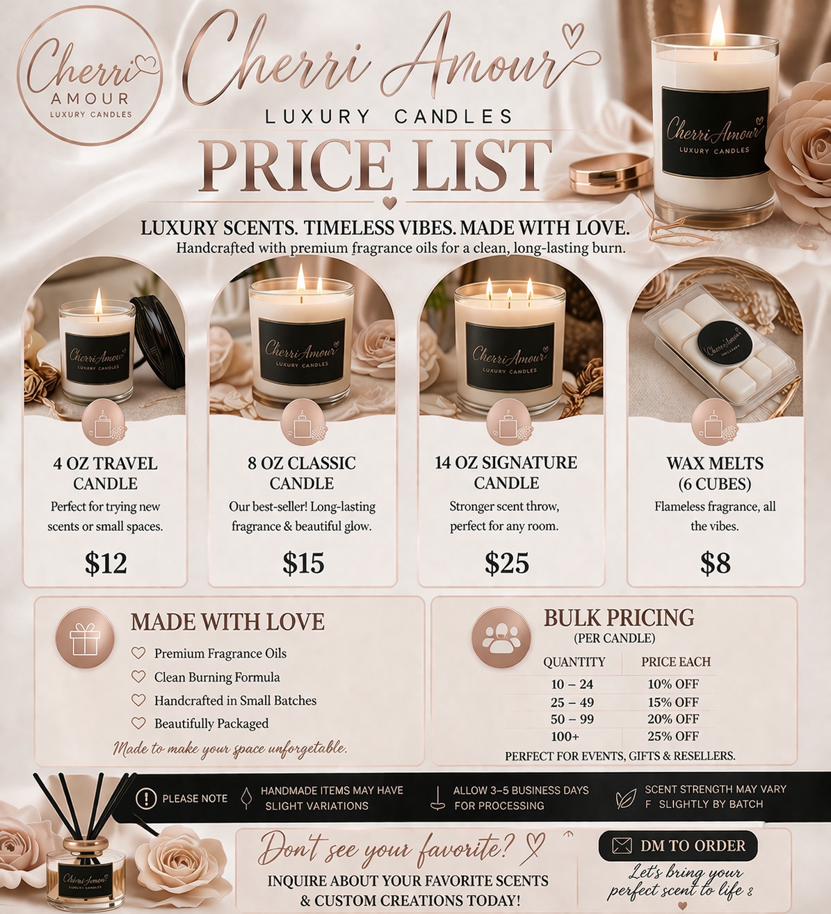 Cherri Amour Price List